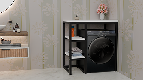 Washing Machine Storage Shelf Kit with metal frame